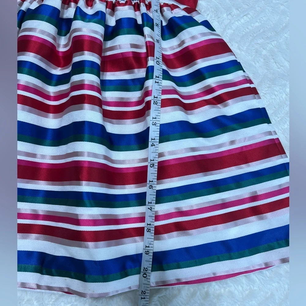 Gymboree Girls Rainbow Stripe Dress 2T Bow Back Party Easter Spring Dress